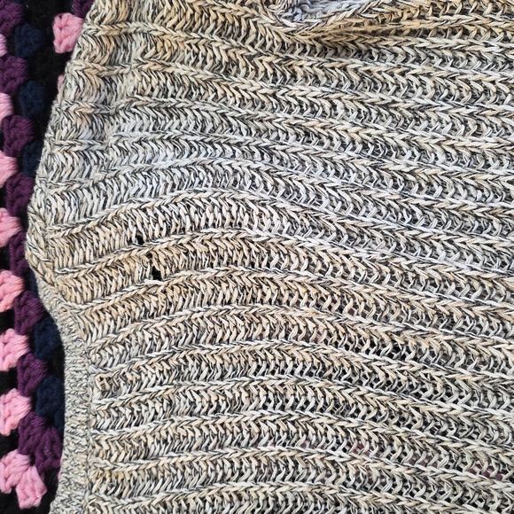 American Eagle Outfitters Cream Black Knit Grandpa Eclectic 00s Sweater Womens S - Picture 9 of 9